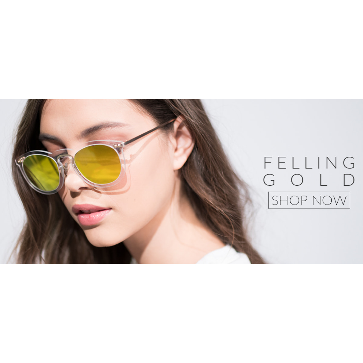 Gafas de sol OCEAN BERLIN - Blanco transparente / De espejo dorado y patillas de metal dorado mate