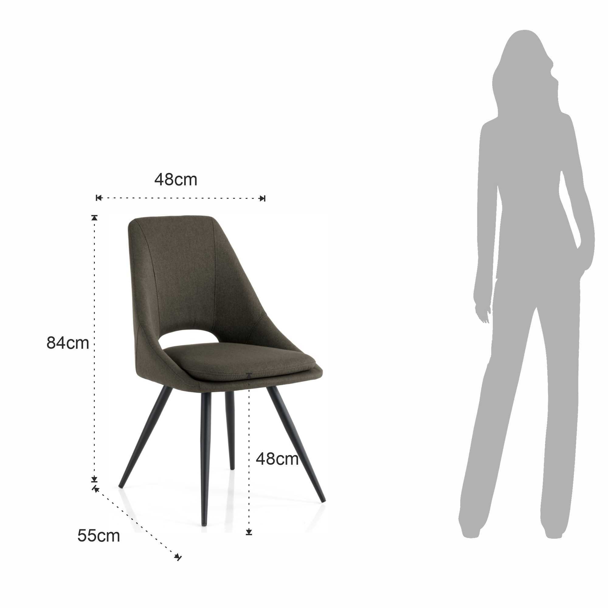 Tomasucci Ensemble de 2 chaises BETTA GRIS FONCÉ