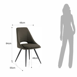 Tomasucci Ensemble de 2 chaises BETTA GRIS FONCÉ