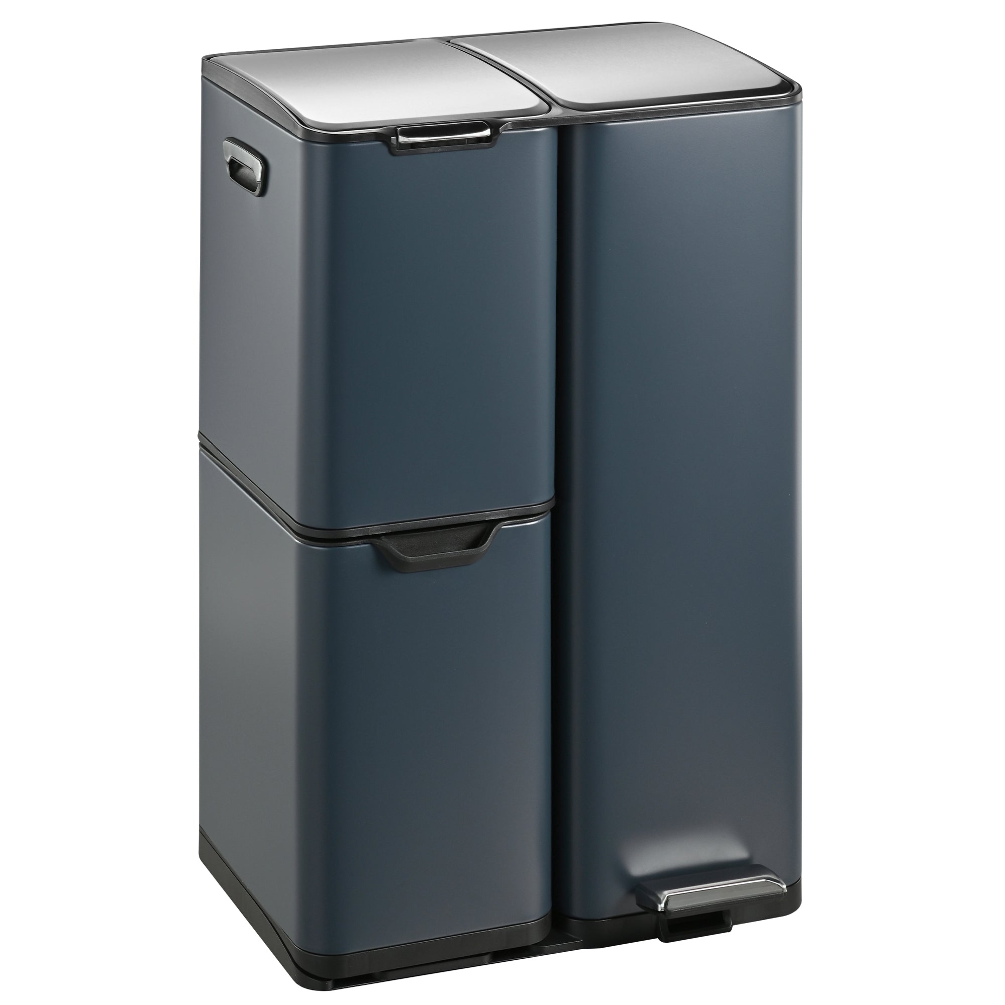 Poubelle de tri inox HAJA 60L 3bacs