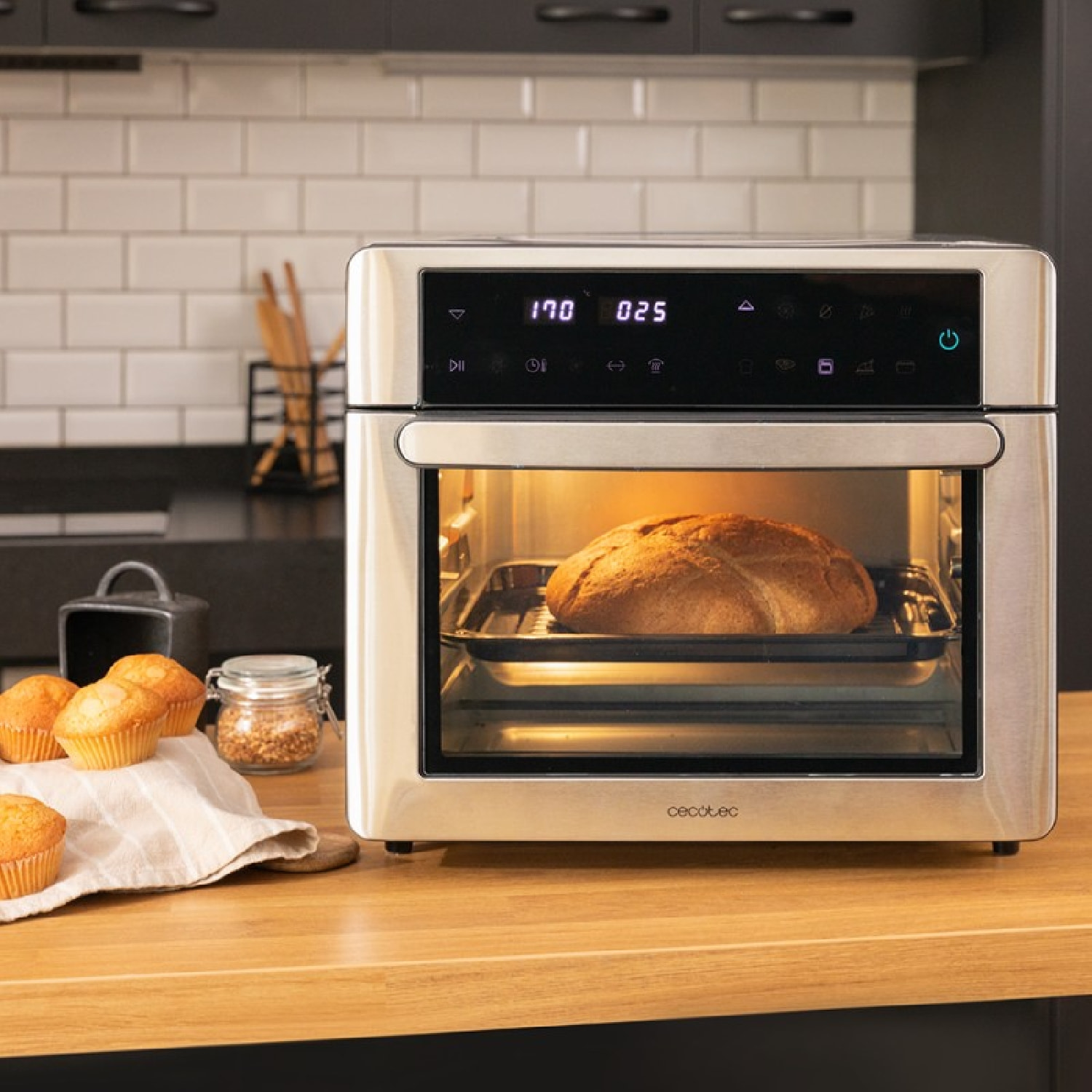 Cecotec Mini-four friteuse Bake&Fry 3000 Touch Steel