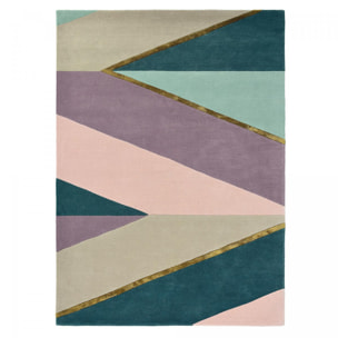 Tapis salon et chambre fait à la main en laine motif géométrique VANI