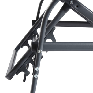 Lot de 2 bains de soleil SARDINIA en textilène gris - structure anthracite