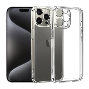 DAM Custodia  Anti-Shock Armor Trasparente con Bordi Rinforzati e Protezione Fotocamera per iPhone 15 Pro Max 7,95x1,11x16,27 Cm. Colore trasparente
