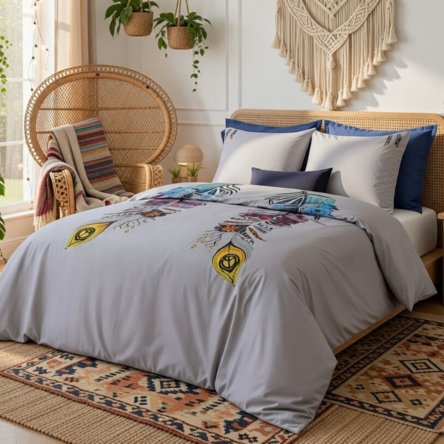 Parure housse de couette percale coton 70fils monica