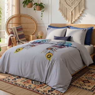 Parure housse de couette percale coton 70fils monica