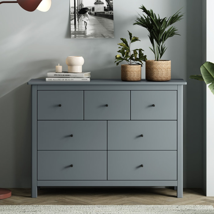 Commode 7 tiroirs en bois massif - MACHA