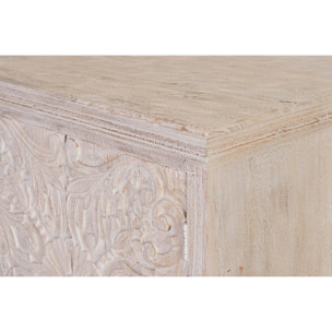 Cómoda de Madera de Mango 90 Cm Estilo Rústico Provenzal con Toque Étnico