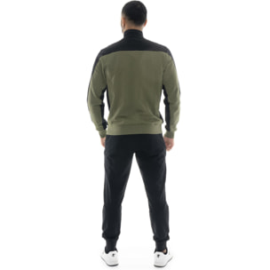 Tuta da uomo in cotone non garzato con colletto e zip Leone Basic
