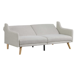 Canapé scandinave convertible 3 places en tissu gris clair ROUEN