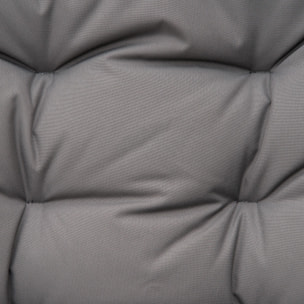 Chaise de camping pêche pliable portable haut dossier inclinable épais coussin matelassé inclus gris