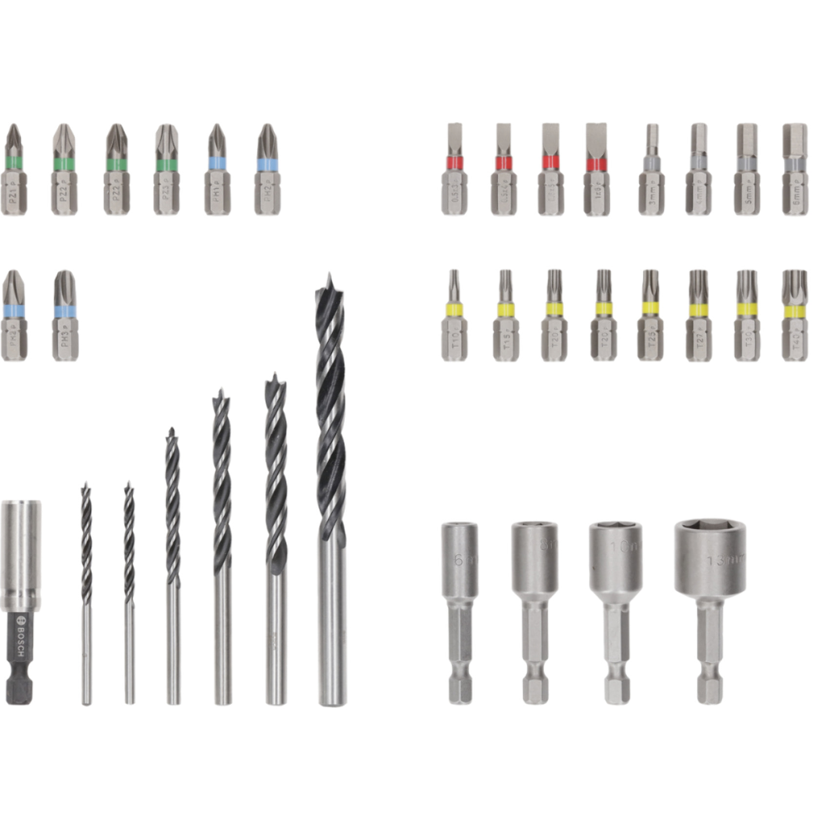 Coffret de forets à bois PRO Wood et embouts de vissage Extra Hard, 35 pièces - BOSCH - 2607017725