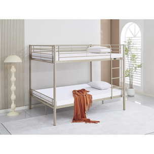 Lit double superposé avec sommier inclus "Adam" - 140 x 190 cm - Taupe