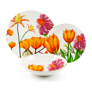 Servizio piatti 18 pezzi Excelsa – Blooming, Porcellana Multicolore