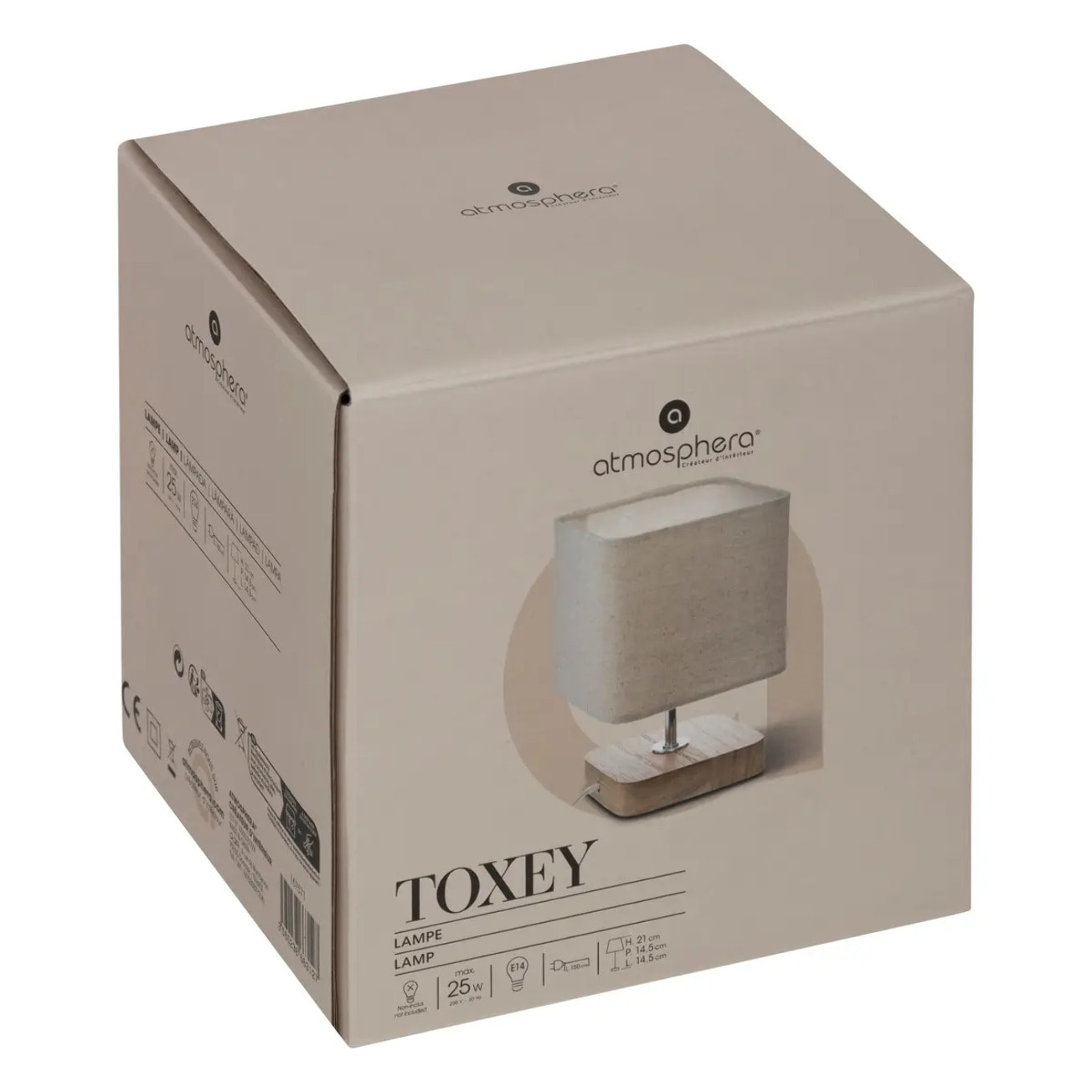 Lampe "Toxey" beige H21cm