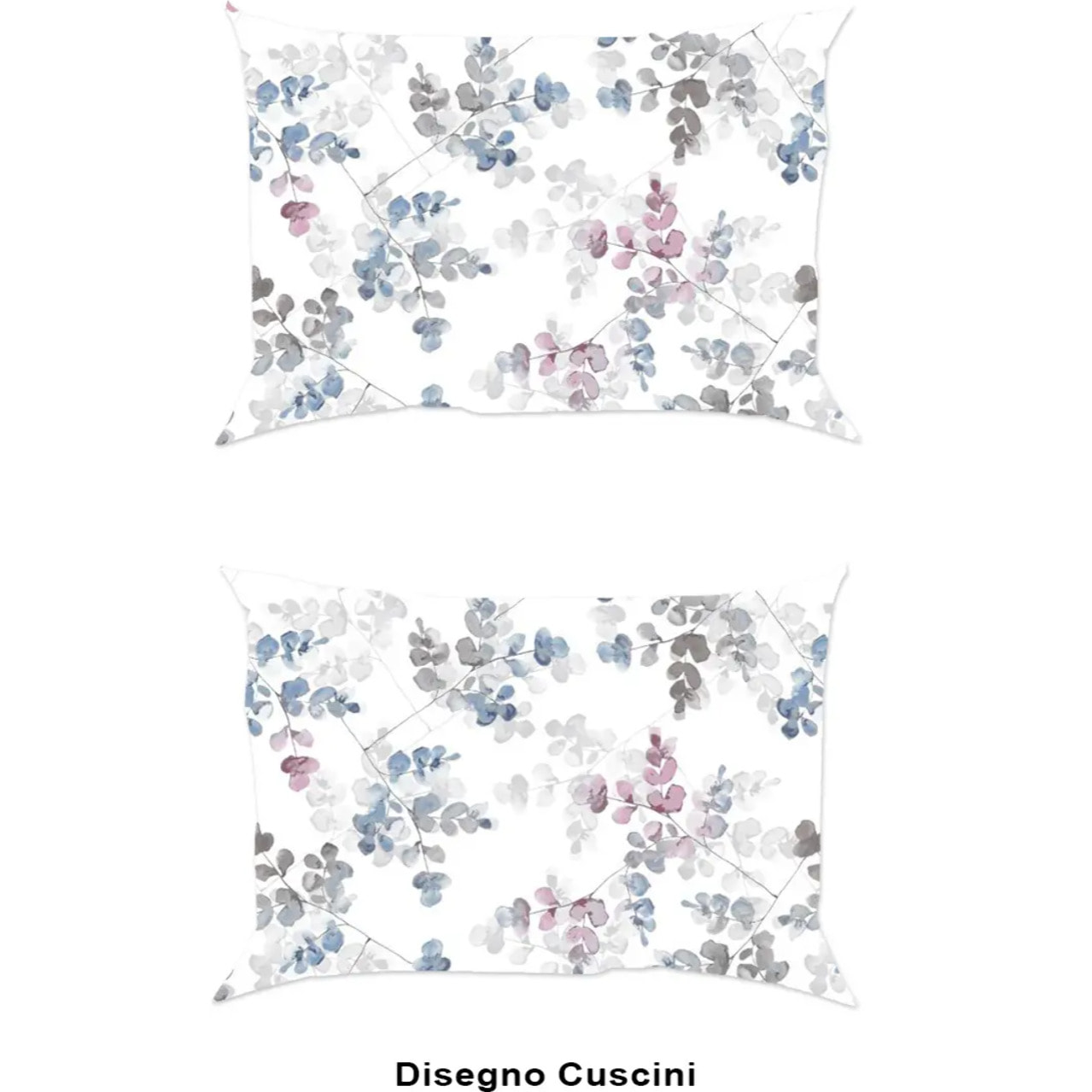 Completo Lenzuola PETALO AZZURRO 100% Cotone e Made in Italy floreale primavera