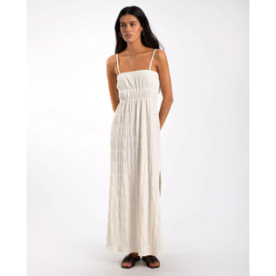 Vestido largo de tirantes con textura