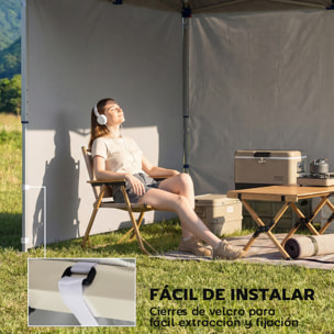 3 Paredes Laterales para Carpas de 3x3 m, Paredes Laterales de Repuesto para Cenador de Tela Oxford 210D con Cremallera, para Fiestas, 300x200 cm, Blanco