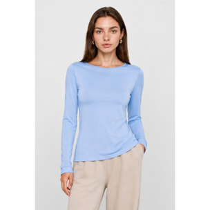 Kocca - T-shirt da donna girocollo elasticizzata a maniche lunghe Donna