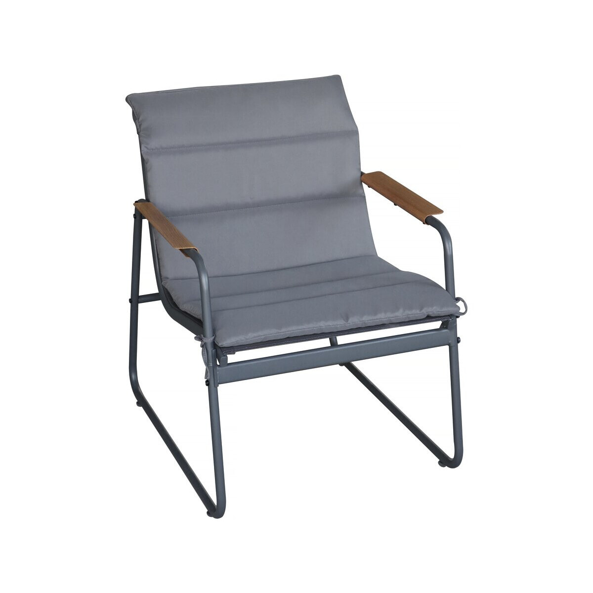 Salon de jardin avec coussins en métal "Bastia" - 4 places - Gris