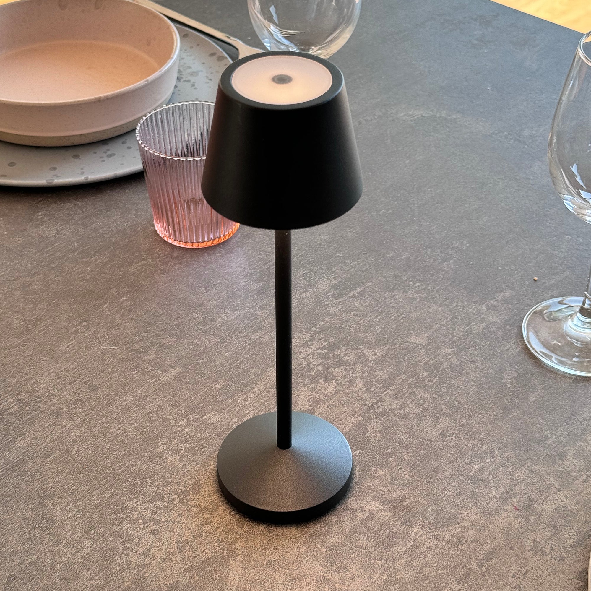 Lampe de table sans fil EMILY Noir H25cm