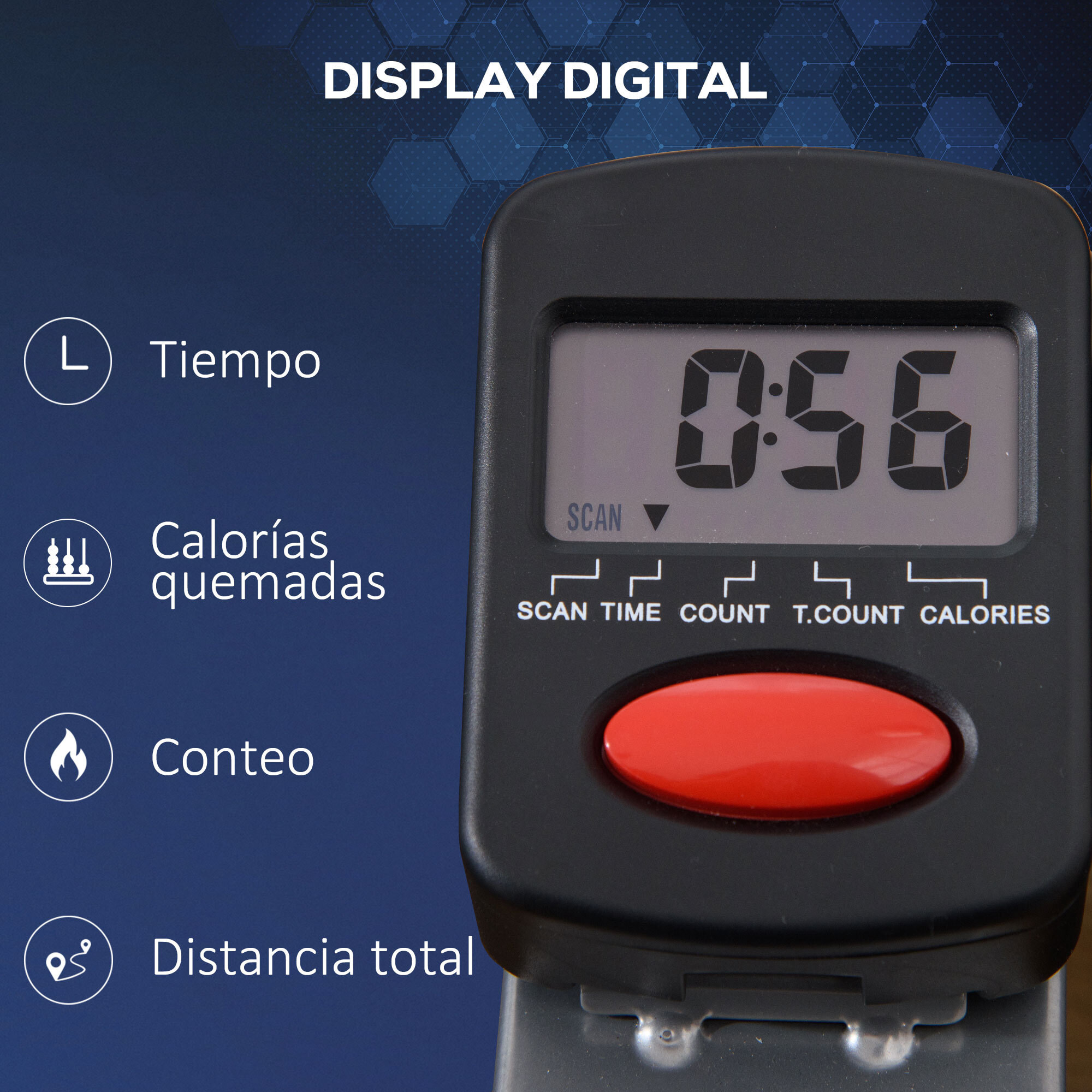 Máquina de Remo Hidráulico Plegable con 4 Niveles de Resistencia Monitor Digital y Pedal Antideslizante para Fitness en Casa Acero 129x70x70 cm Negro y Plata