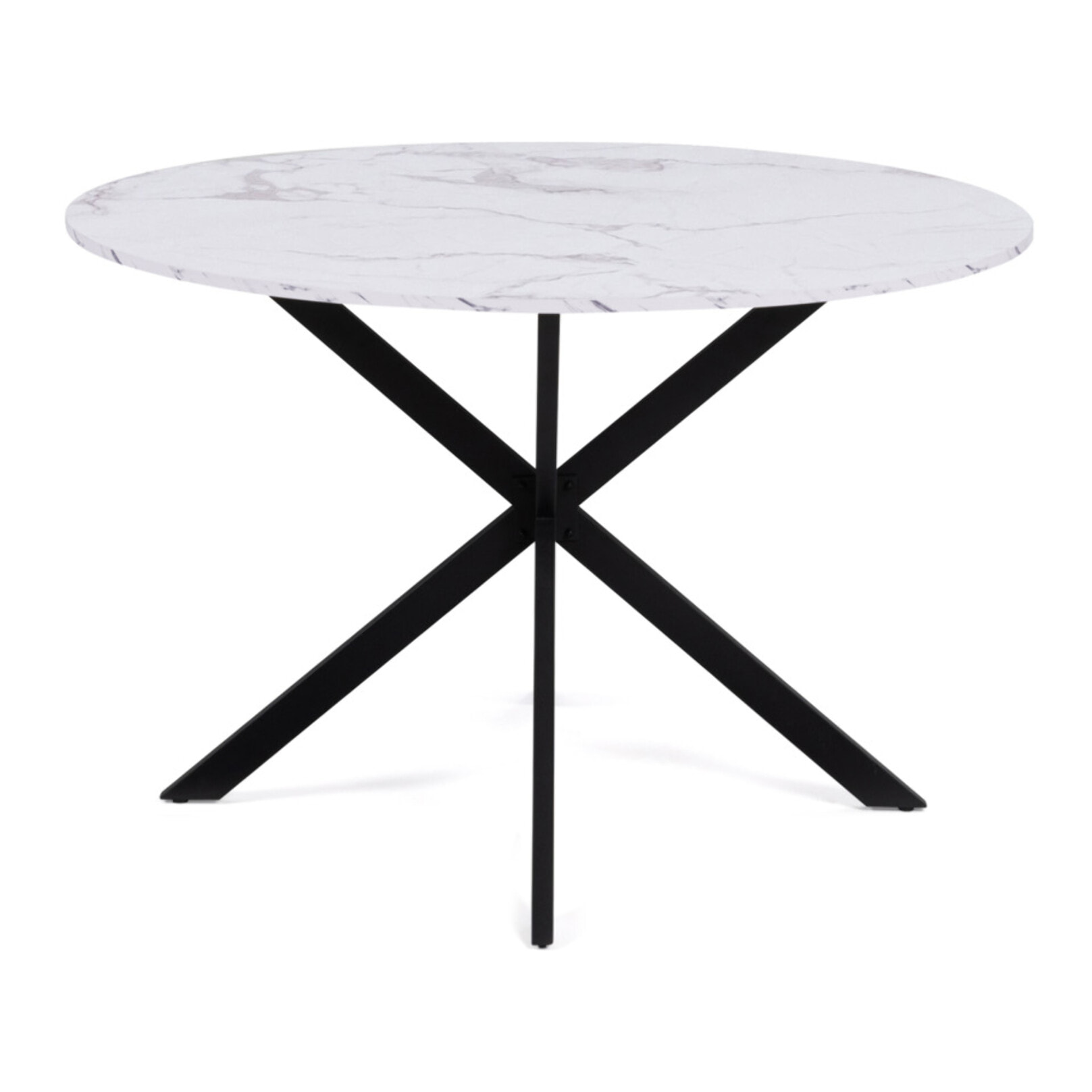 Table à manger ronde Soline Ø110cm effet marbre