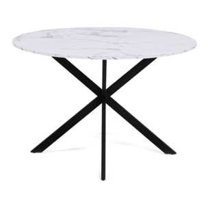 Table à manger ronde Soline Ø110cm effet marbre