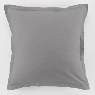 Paire De Taie D'oreiller 100%coton 57fils Anthracite