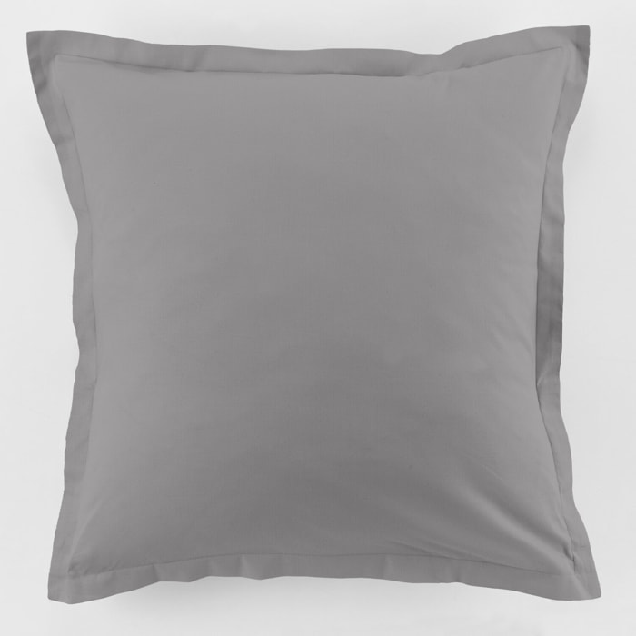 Paire De Taie D'oreiller 100%coton 57fils Anthracite