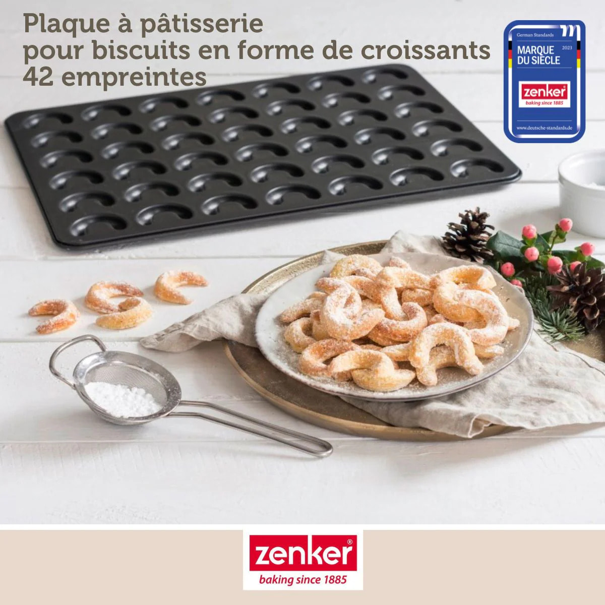 Moule pour vanille kipferl croissant vanille 42 x 32 cm Zenker Special Creative
