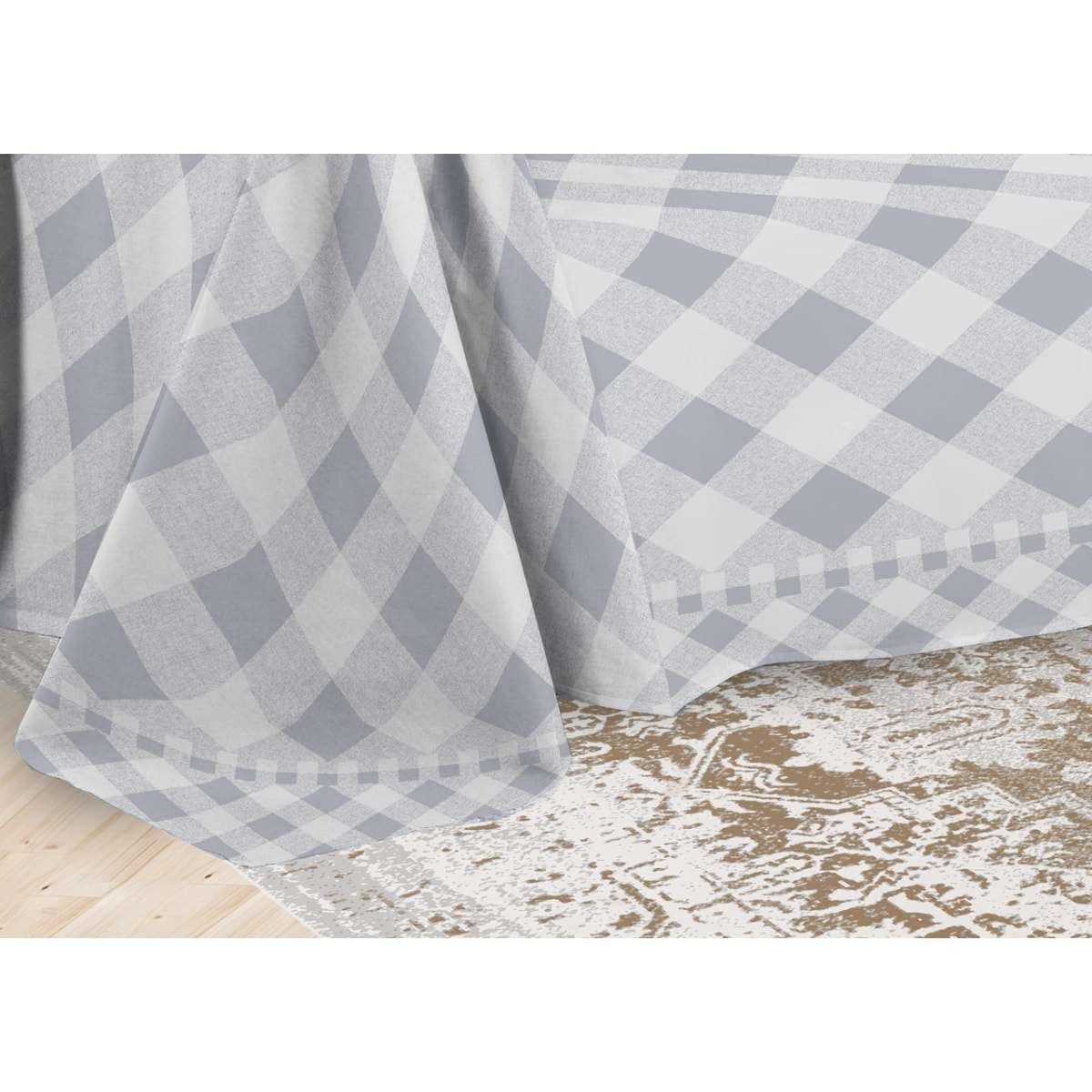 Telo Arredo Multiuso Copritutto 100% Cotone Lovely Check Grigio