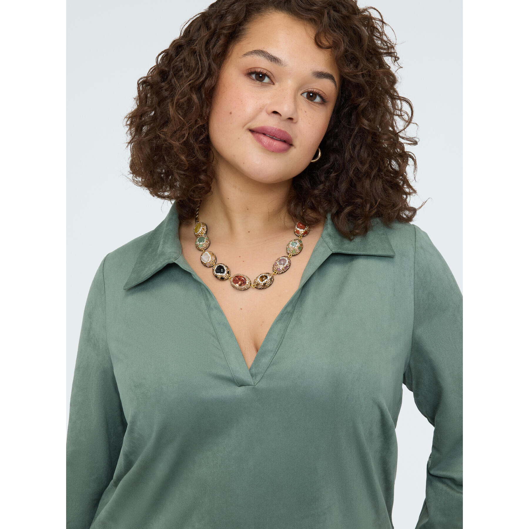 Fiorella Rubino - Collar con piedras multicolor y estrás - Oro