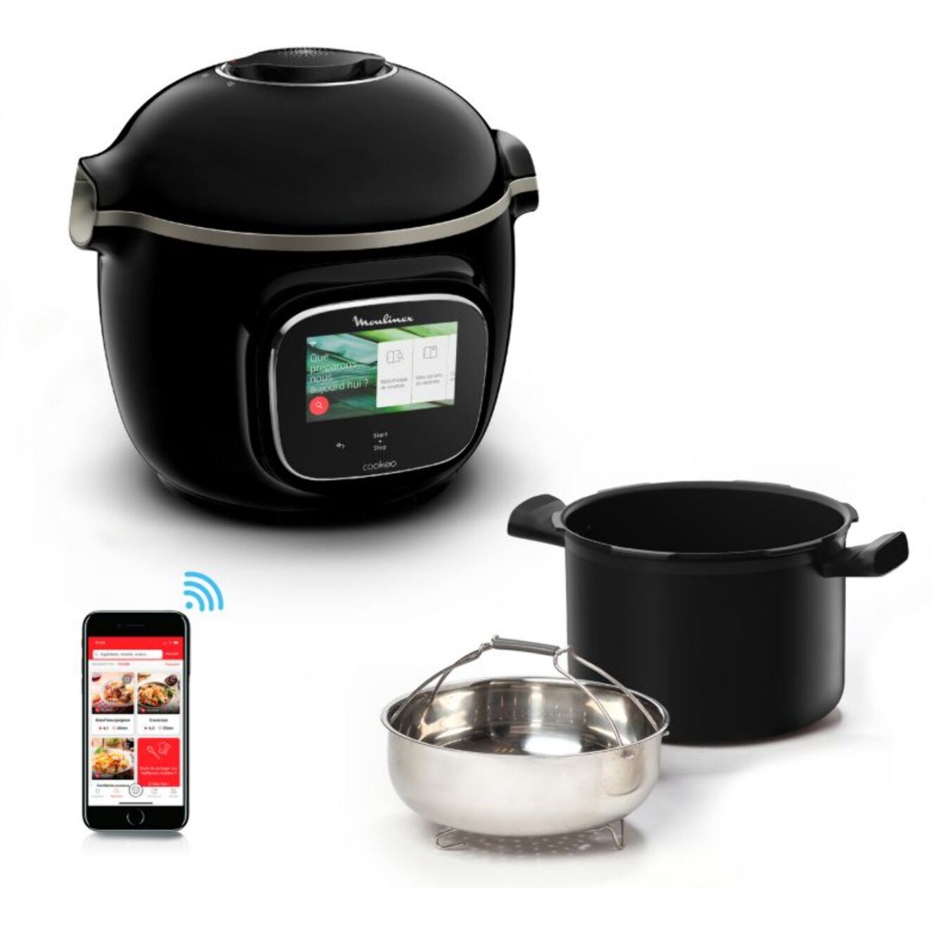 Cookeo MOULINEX CE902800 noir touch wifi 6 L, 13 modes de cuisson, 250 recettes