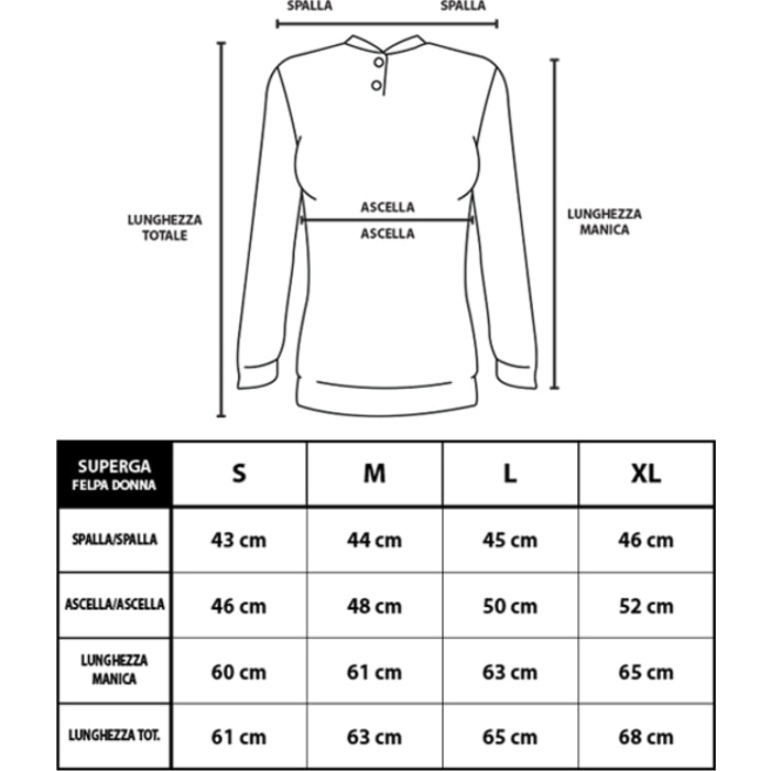 Felpa Donna SUPERGA Cotone Felpato Full Zip Art.23292