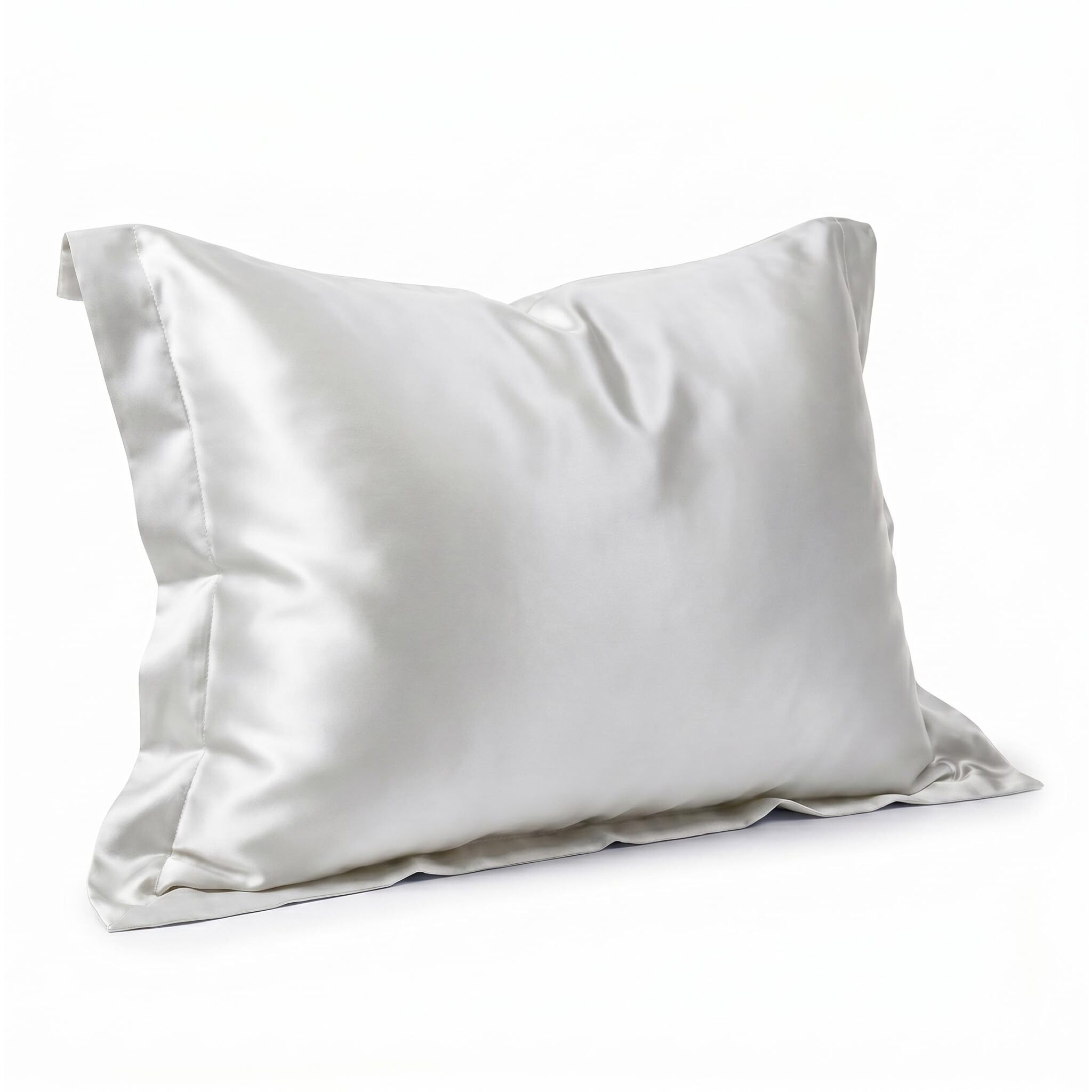 Coppia federe in seta 50x80 cm con zip e volani, fronte in seta morbida e lucente, retro in tencel traspirante, effetto anticrespo e delicata su pelle e capelli, eleganti e confortevoli, ideali per ogni stagione