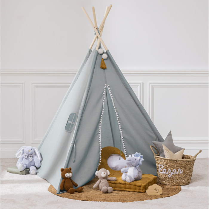 Tipi pour enfant Wapi 120x120x160cm bleu
