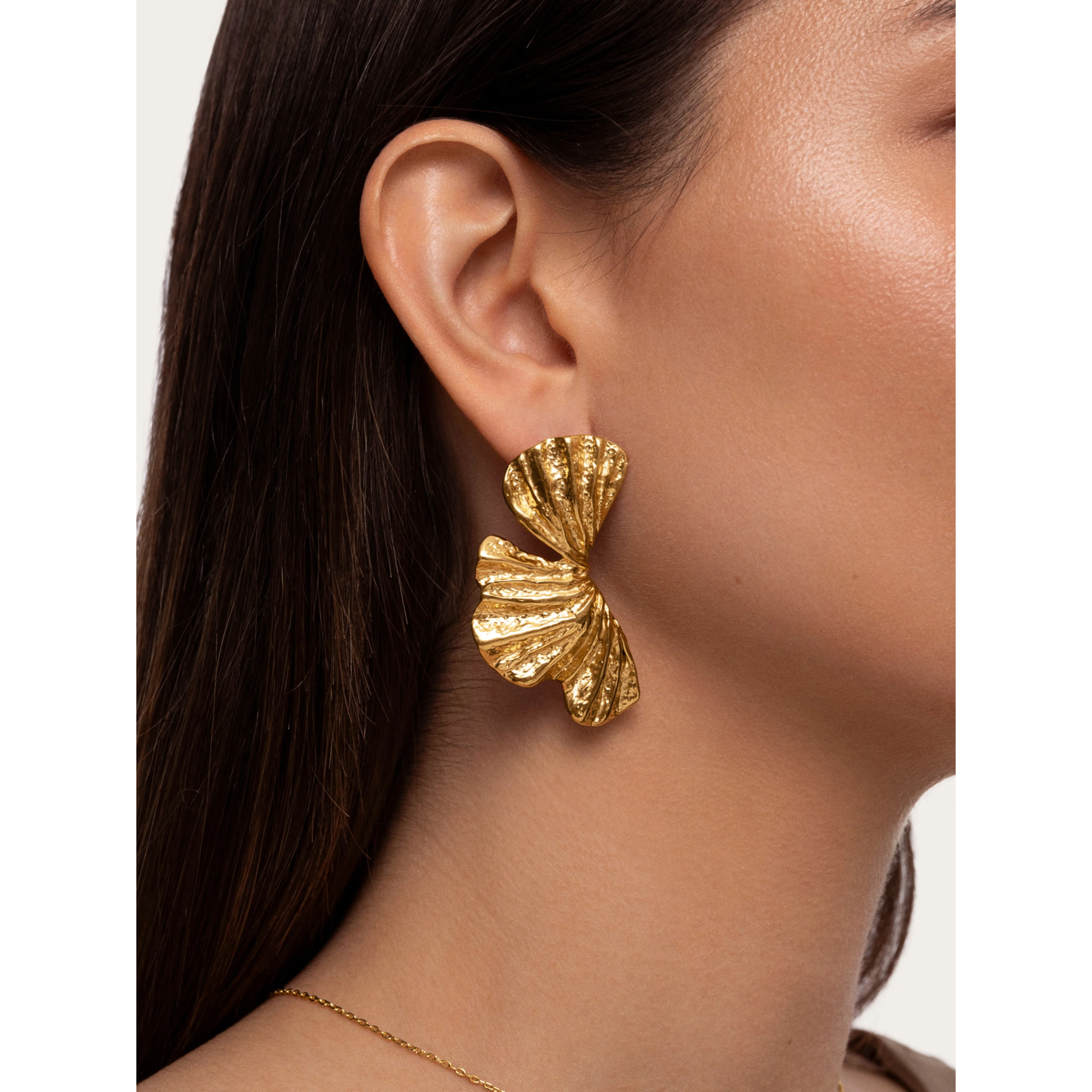 Orecchino Portobello in Acciaio Placcato Oro