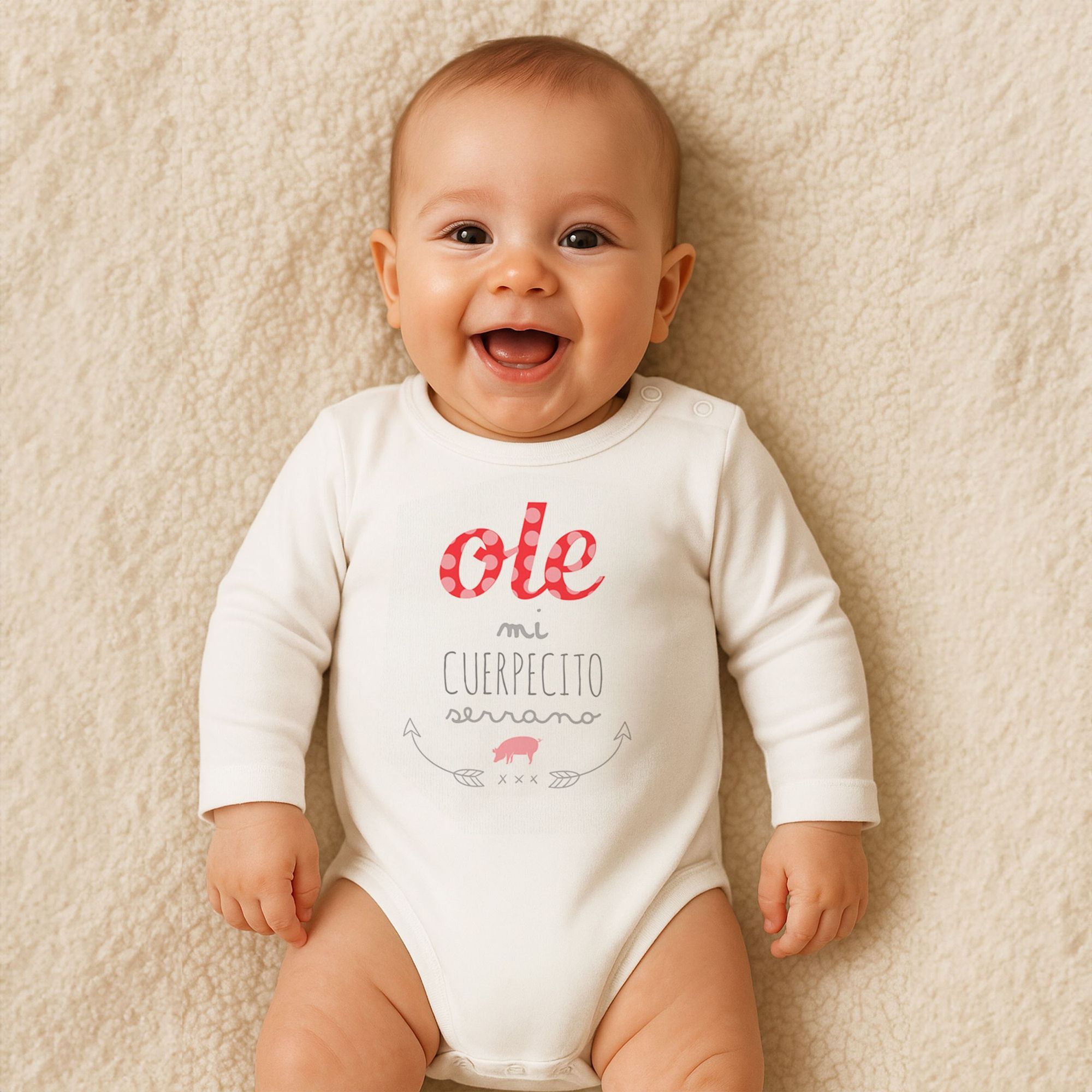 Body bebé manga larga personalizado frases