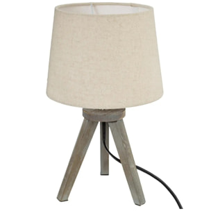 Lampe "Mini" trépied beige H31cm