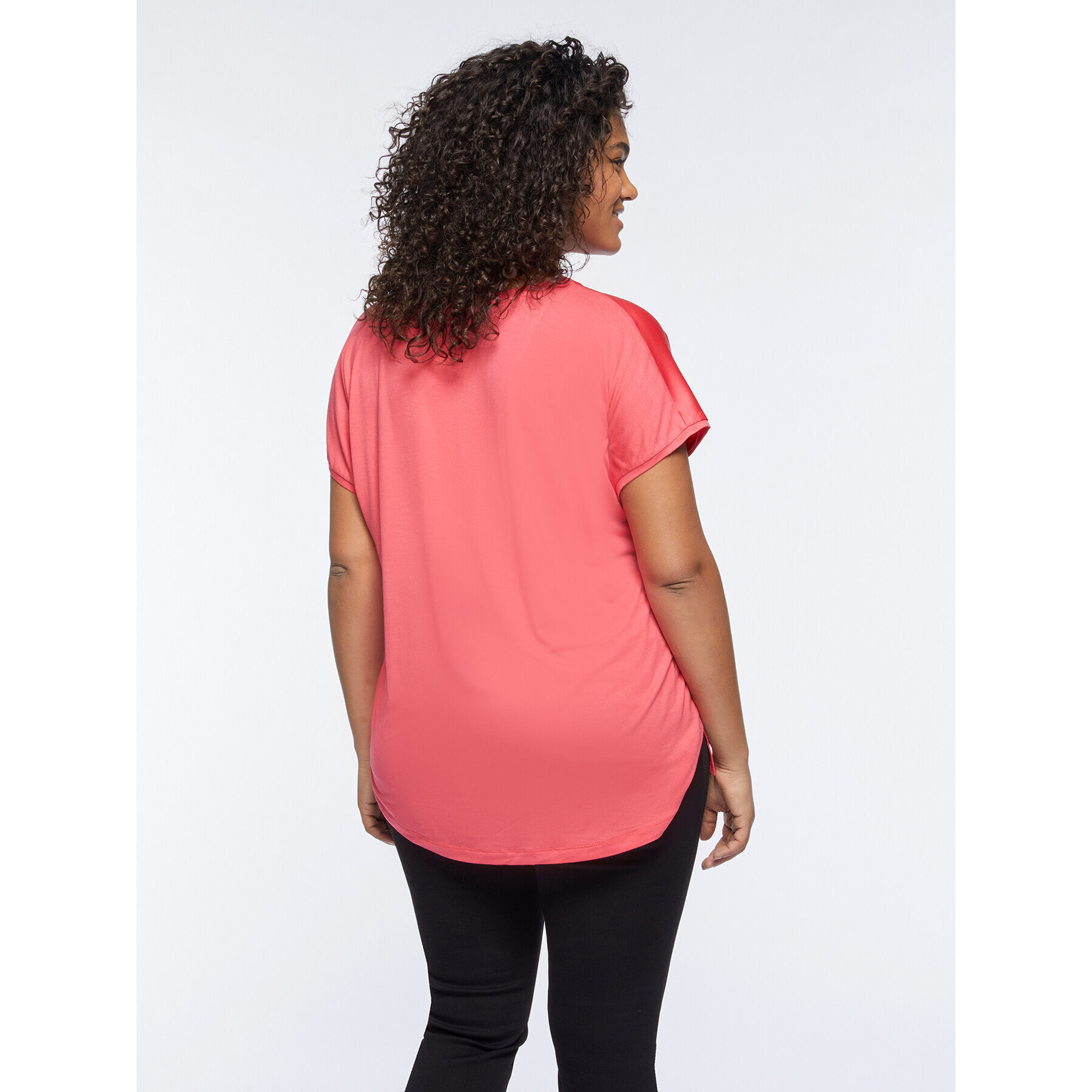 Fiorella Rubino - Camiseta de dos tejidos - Naranja sol