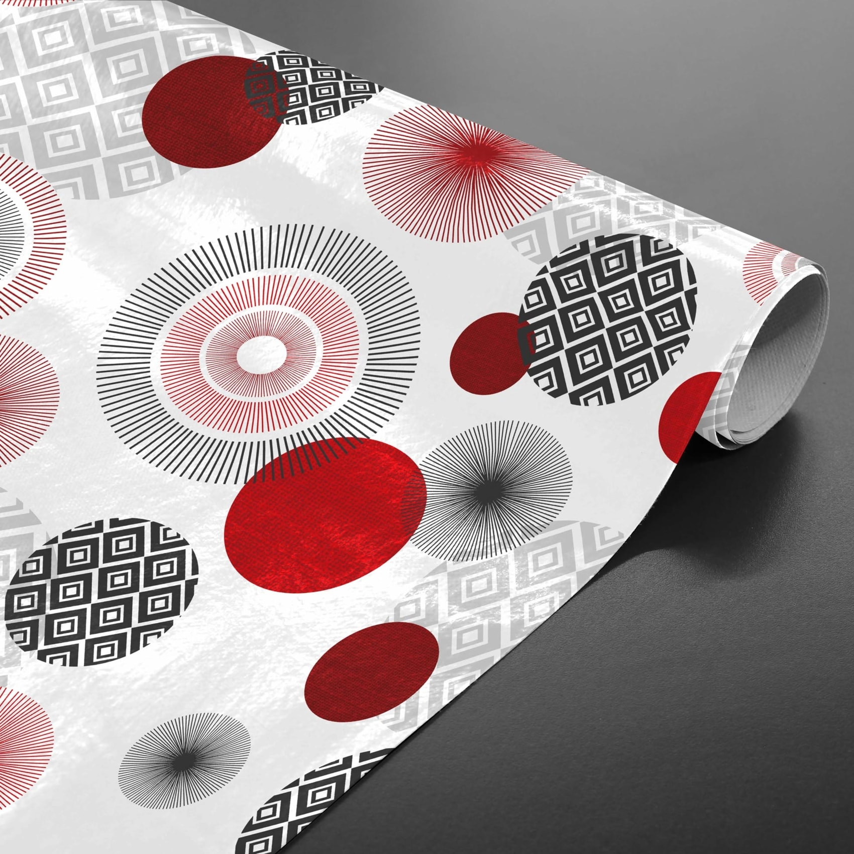 Sous-nappe protectrice imprimée graphiques - Rouge