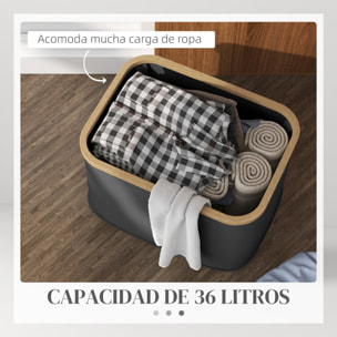 Cesto para Ropa Sucia Plegable Cesto de la Ropa Sucia 36 L con Asas para Baño Dormitorio Lavadero 44,3x33,3x26,5 cm Negro