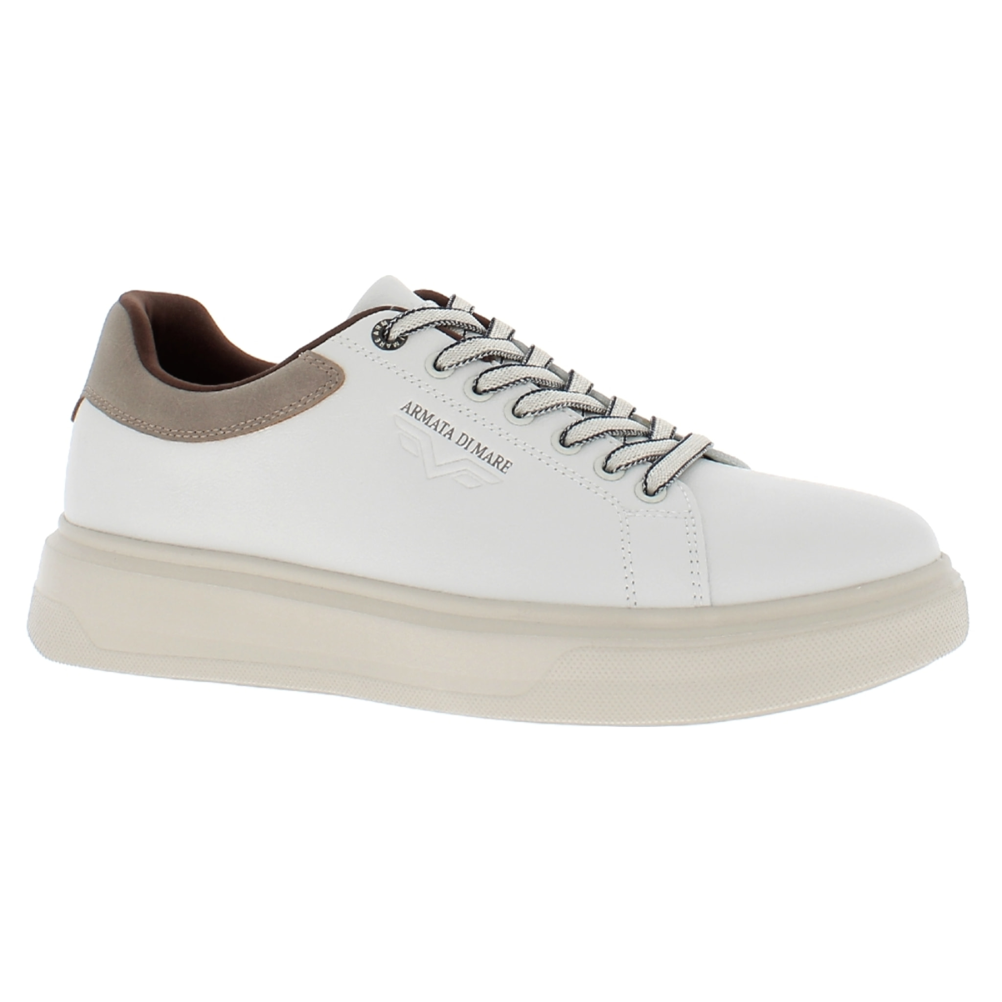 Armata di Mare Scarpe Uomo Court Maxi Sneakers Casual con Soletta Rimovibile in Memory Foam AMU W24M609 Off White Beige