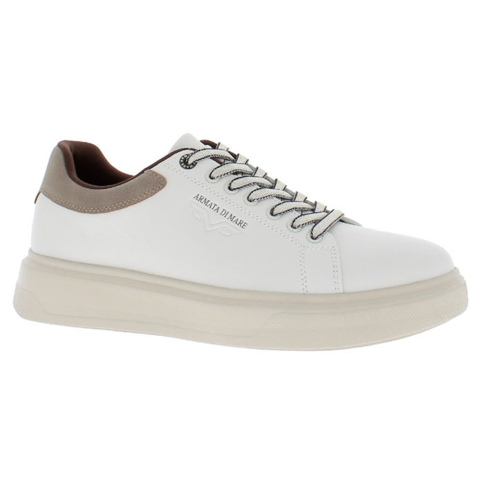 Armata di Mare Scarpe Uomo Court Maxi Sneakers Casual con Soletta Rimovibile in Memory Foam AMU W24M609 Off White Beige