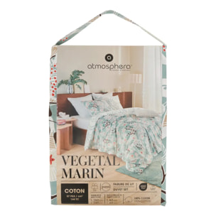 Parure de lit imprimée Vegetal Marin 260x240cm en coton