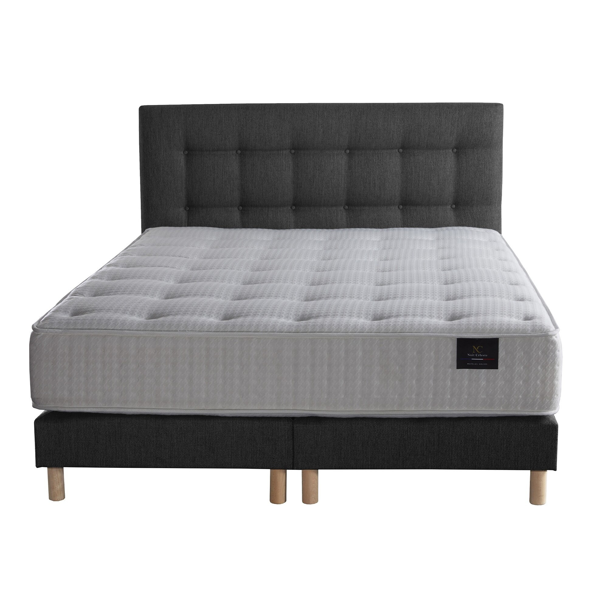 Ensemble Séléné 2 + tête de lit capitonnée - Matelas ressorts ensachés Accueil latex