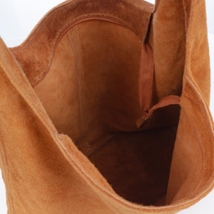 Bagnara borsa shopper donna. Vera pelle Scamosciata.