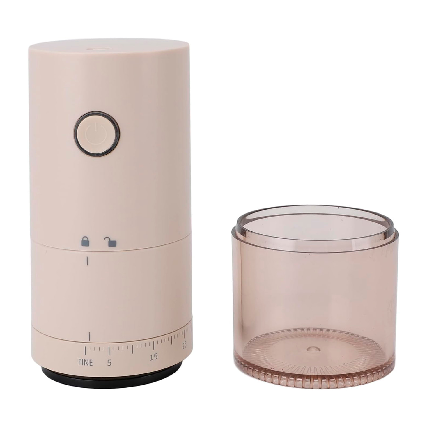 Molino de café eléctrico portátil 995, 30W, batería recargable de 2000mAh, capacidad 120ml, ajuste de grosor y luces de aviso de batería.