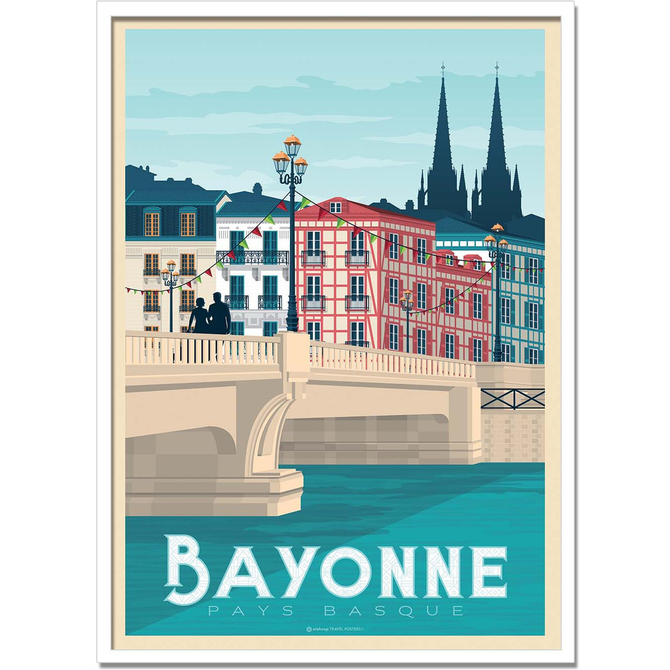 Affiche - Bayonne - Olahoop Travel Posters